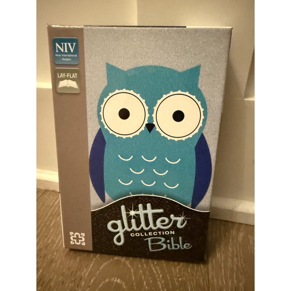 NEW In Box NIV Glitter Collection Owl Bible for Kids Lay Flat Gift Zondervan